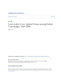 Judicial Tenure among Federal Court Judges
