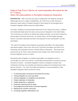 Federal Task Force Calls for an Americanization Movement for the