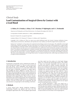 Lead Contamination of Surgical Gloves by Contact with a Lead Hand