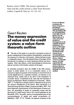 The money expression of value and the credit