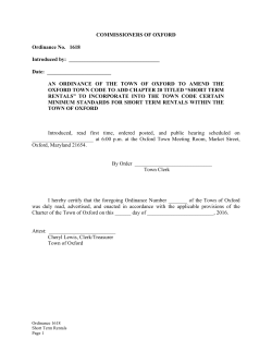Ordinance 1618 - Oxford, Maryland