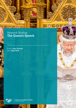 The Queen`s Speech - National Assembly for Wales
