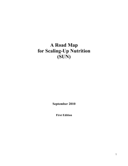 A Road Map for Scaling-Up Nutrition (SUN)