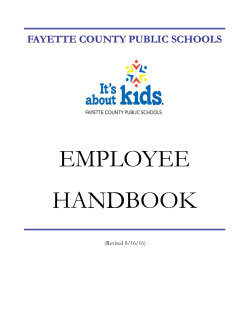 Employee Handbook - Fayette County Public Schools