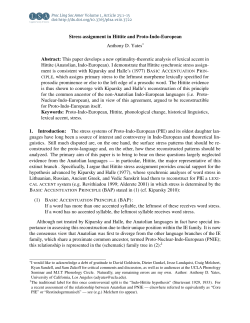 Stress assignment in Hittite and Proto-Indo
