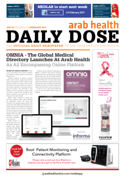 OMNIA - The Global Medical Directory Launches At Arab Health