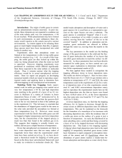 GAS TRAPPING BY AMORPHOUS ICE IN THE SOLAR NEBULA