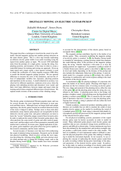 Digitally Moving an Electric Guitar Pickup