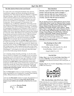 April 26 2015 bulletin - Our Lady Help of Christians Catholic Church