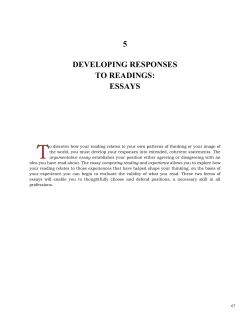 Chapter 5: Developing Responses to Readings: Essays