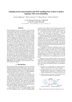 Adapting lexical representation and OOV handling from written to