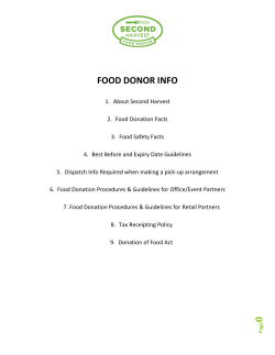 food donor info - Second Harvest
