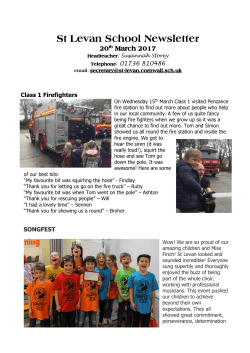 Newsletter 20th March 2017