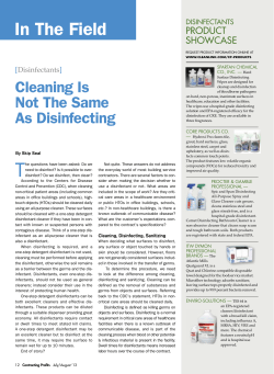 Cleaning is Not the Same as Disinfecting