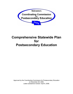 Comprehensive Statewide Plan for Postsecondary Education