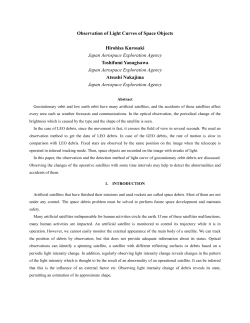 Observation of Light Curves of Space Objects Hirohisa Kurosaki