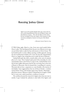 The Rescue of Joshua Glover: A Fugitive Slave, the Constitution