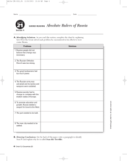 GUIDED READING Absolute Rulers of Russia