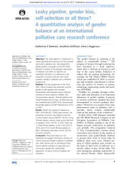 Leaky pipeline, gender bias, self