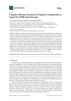 Complex Mixture Analysis of Organic Compounds in Yogurt by NMR