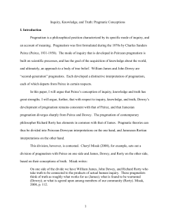 Inquiry, Knowledge, and Truth Pragmatic Conceptions