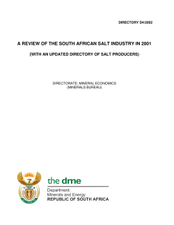 a review of the south african salt industry in 2001