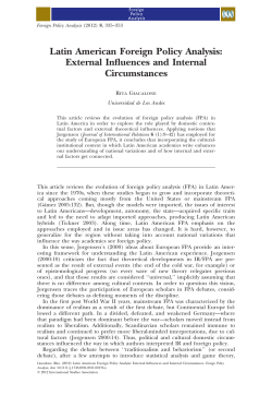 Latin American Foreign Policy Analysis: External Influences and