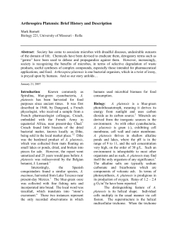 Arthrospira Platensis: Brief History and Description
