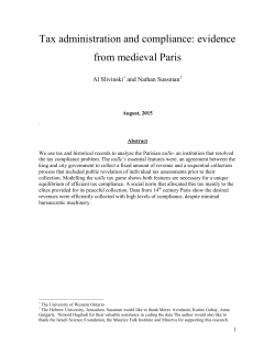 Tax administration and compliance: evidence from medieval Paris