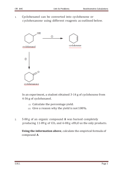 CfE AHC Unit 3c Problems Stoichiometric Calculations