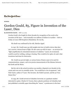 Gordon Gould, 85, Figure in Invention of the Laser, Dies