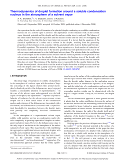 Thermodynamics of droplet formation around a soluble