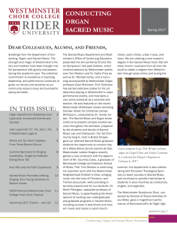 Sacred Music Newsletter