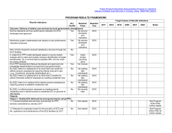 n PROGRAM RESULTS FRAMEWORK
