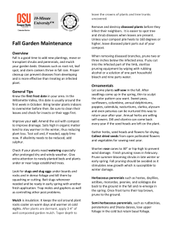 Fall Garden Maintenance - Clackamas County Master Gardeners