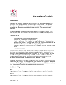 Intramural Bench Press Rules - OSU Rec Sports