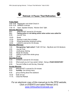 Retreat: A Pause That Refreshes