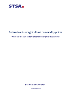 Determinants of agricultural commodity prices