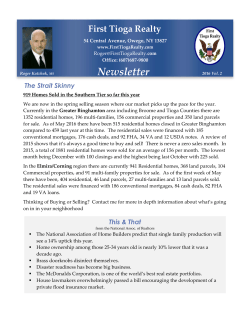 Newsletter - First Tioga Realty