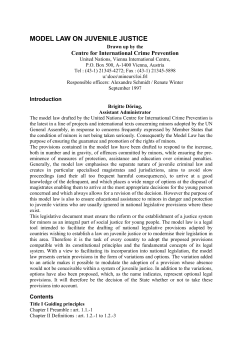 Generic Model Law on Juvenile Justice