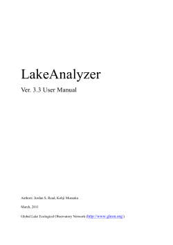 LakeAnalyzer Manual