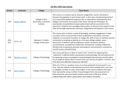 Fall 2017 UNIV Class themes Section Instructor College Class