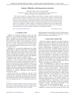 Students` difficulties with integration in electricity