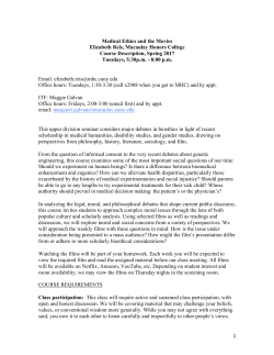 35442 Medical Ethics and the Movies