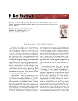 Elizabeth Cady Stanton: Political Thinker, Political Actor - H-Net