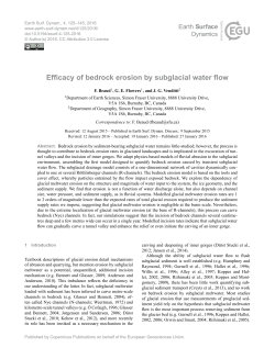 Efficacy of bedrock erosion by subglacial water flow