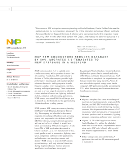 NXP Semiconductors Reduces Database by 50%, Migrates
