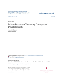 Indiana Doctrine of Exemplary Damages and Double Jeopardy