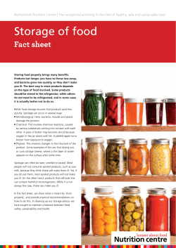 Storage of food - Voedingscentrum
