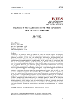 STRATEGIES IN TRANSLATING IDIOMS AND FIXED